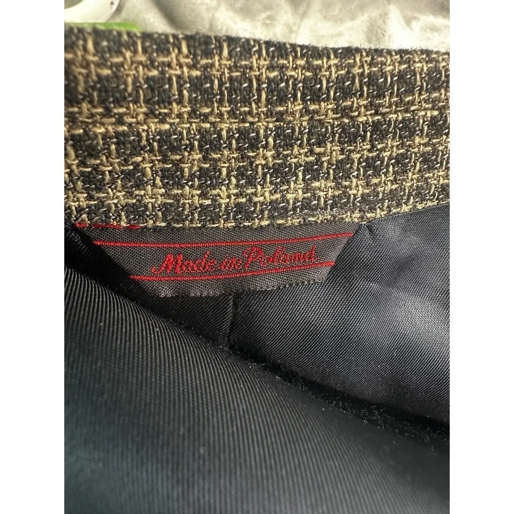 Norm Thompson Blazer‎ Mens 44 Regular Brown Black Check Tweed Sport Coat Jacket